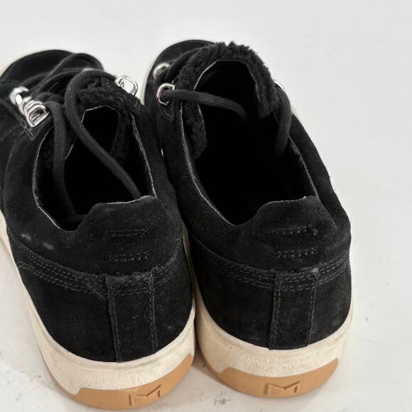 Marc Fisher Maite Platform Sneakers 7 NWOT Black Suede Leather Shearling Comfort - Picture 7 of 9
